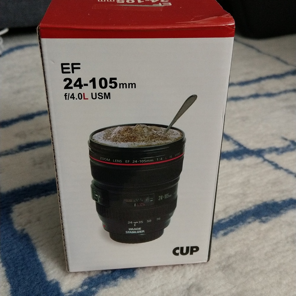 Camera coffee tea mug with lid & spoon lens fun birthday gift Tea Gag
